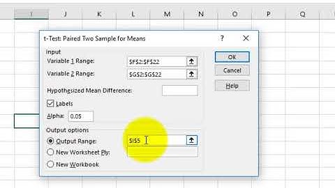 one way t test in excel