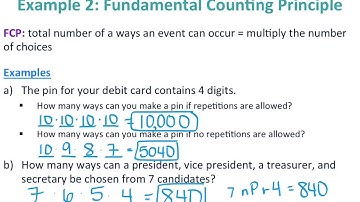 Precalc 9.6 Counting Principles