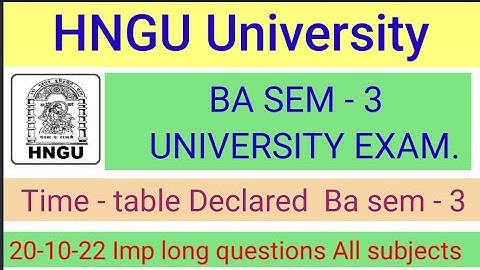 Ba sem - 3 timetable Hngu exam 2022 - Hngu ba sem - 3  Exam 2022 - Hngu exam 2022