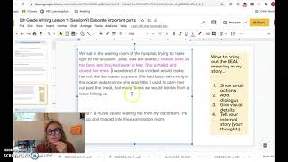 5th Grade Writing Lesson 11 (Session 9)- Elaboration