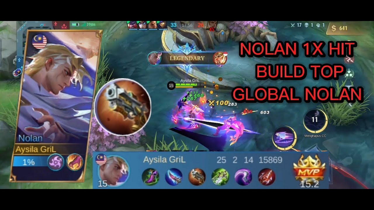25 KIL NOLAN 1X HIT BUILD TOP GLOBAL NOLAN MOBILE LEGENDS - YouTube