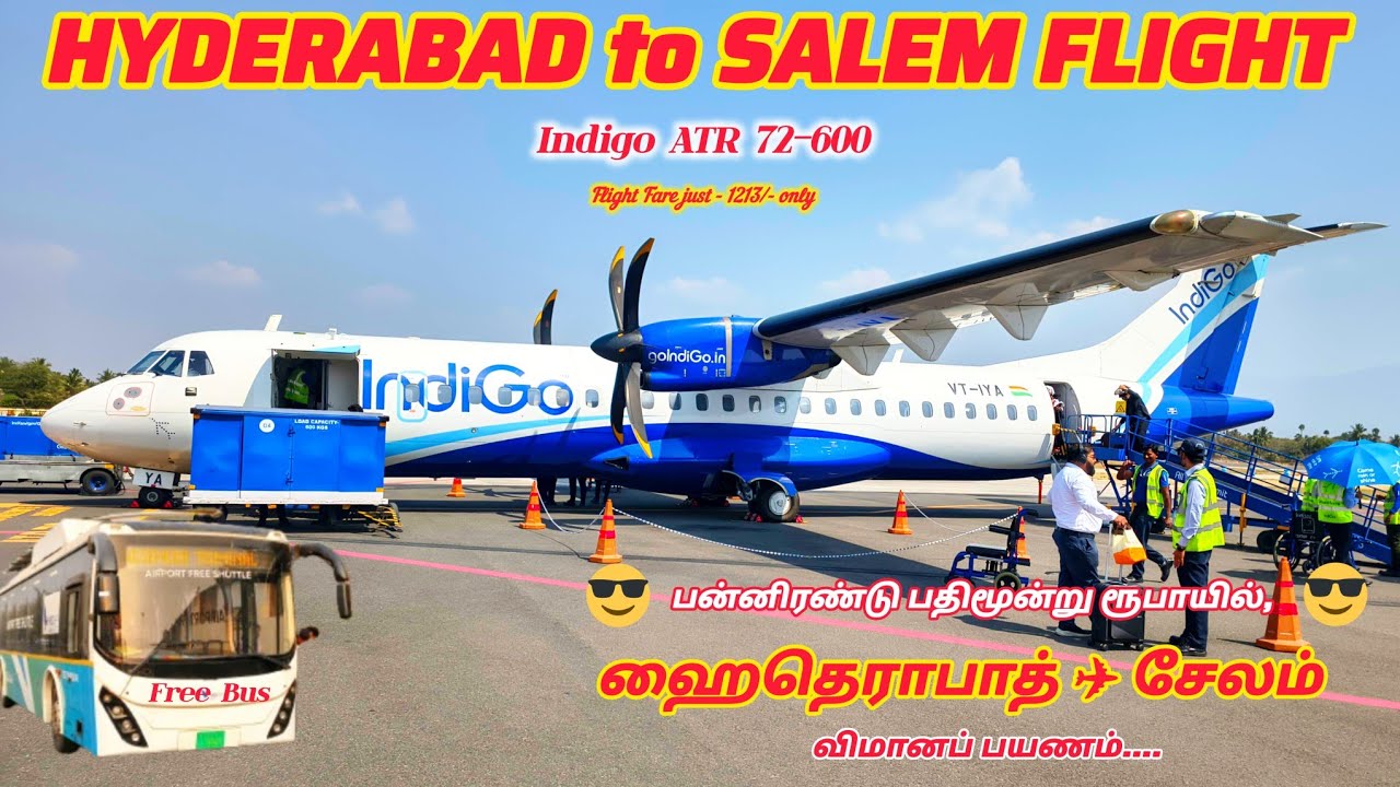 HYDERABAD TO SALEM FLIGHT JOURNEY | INDIGO AIRLINE | ATR 72-600 FLIGHT EXPERIENCE #indigo #aviation 
