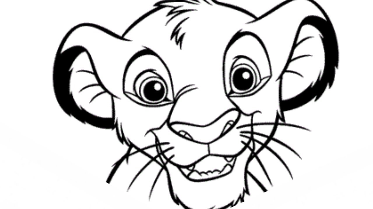 Como dibujar a Simba del Rey León paso a paso - YouTube
