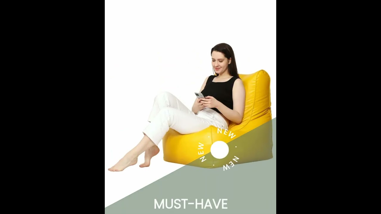 Zen Living Arm Chair Bean Bag Cover - Yellow | Comfortable & Stylish