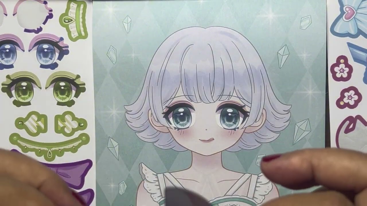 Unboxing Sticker Doll Dress Up, Makeup Fashion Sticker Book, Manga Sticker (Merrybell World)