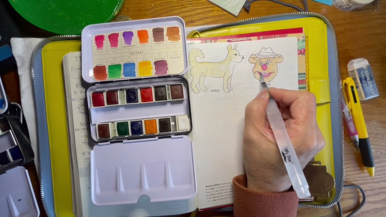 Watch me watercolor a couple of simple doodles