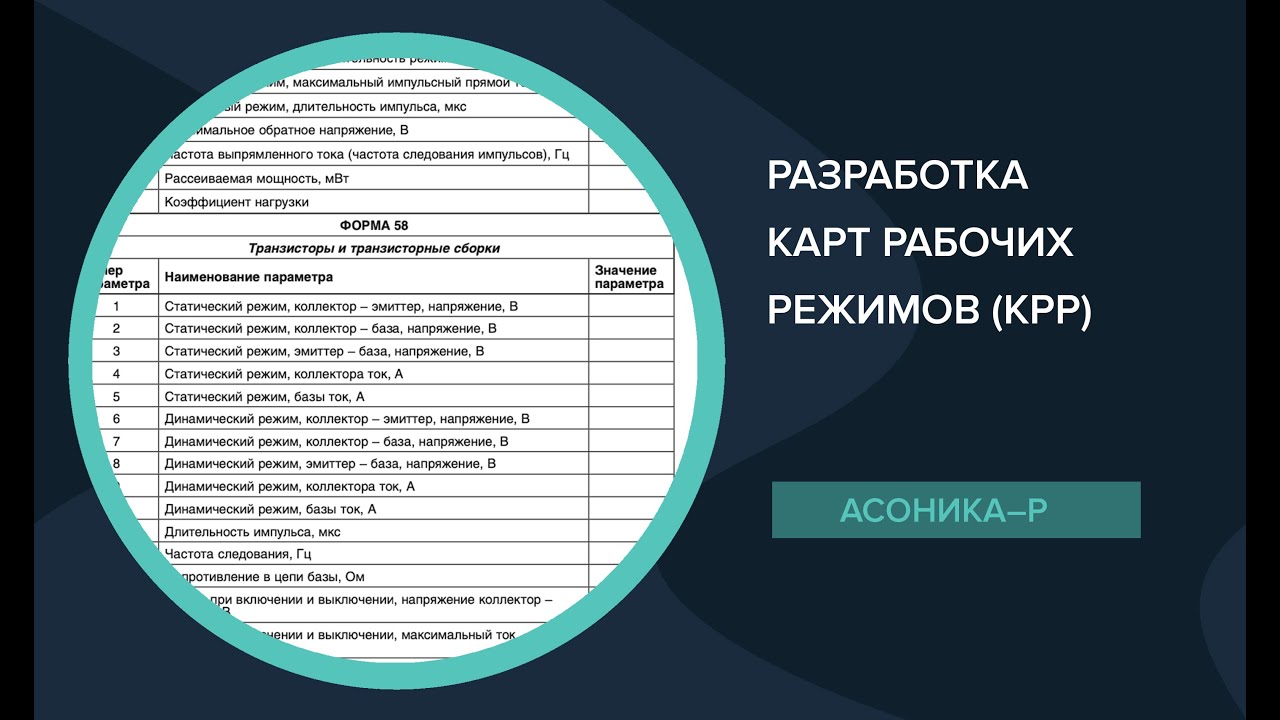 Создание карт рабочих режимов ЭКБ проекта разработанного в Altium ...