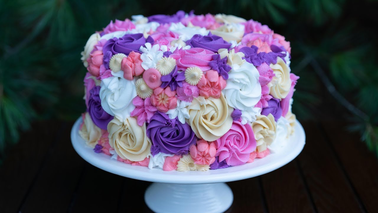 Simple Buttercream Cake Decorating Idea | Rosette Tips and Tricks ...
