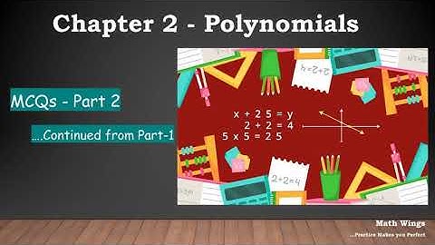 10th CBSE MCQs - Chapter 2: Polynomials - Part 2 || Term 1 MCQs