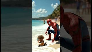 Spiderman Saves Turtle Trapped In Plastic Ai Generated Emotional Rescue Story