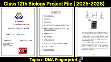 Class 12 Biology Project File ||  DNA Fingerprinting | With PDF | 2025-2026 | #projectfile #pdf