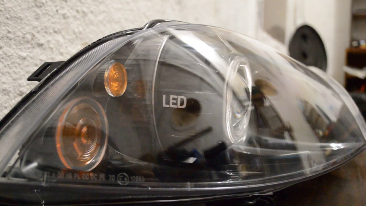 Seat 6L Dou Hexa Angel Eye Projector Headlight Retrofit YouTube