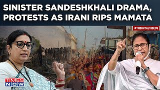 BJP Protests, Smriti Irani Rips Bengal CM Mamata, TMC Over Sinister Sandeshkhali Drama| Watch