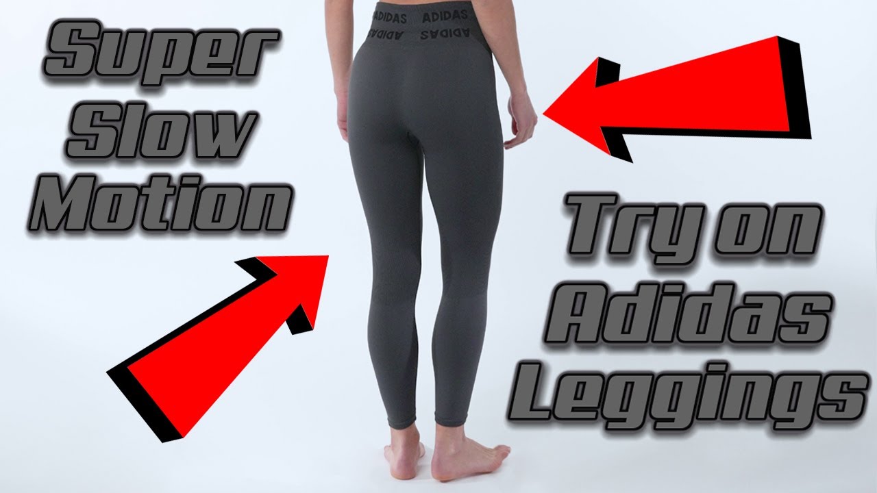 Try on Adidas Leggings Super Slow Motion YouTube