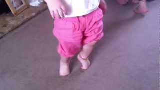 party trick 17 months old maisie hulland  walking on your toes