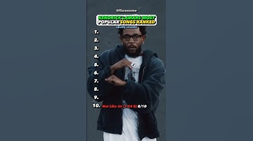 Kendrick Lamars Most POPULAR Songs Ranked