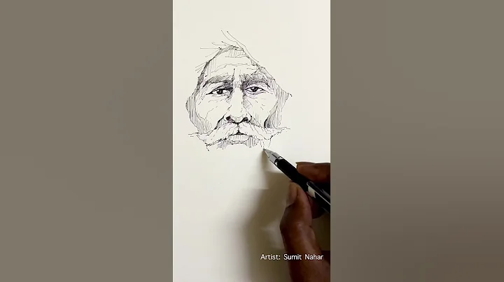 Portrait with Hatching Technique