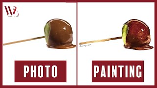 How to Paint a Caramel Apple using Watercolor- Windy Shih