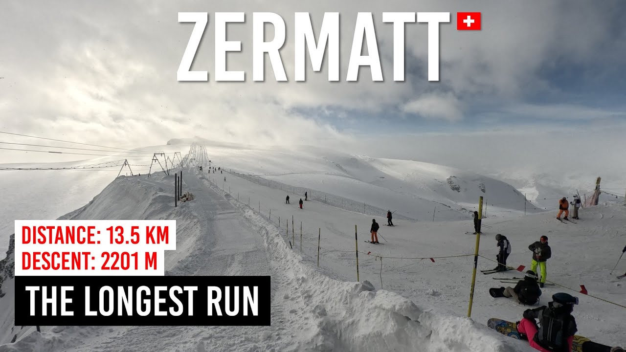13.5 Km Long Run from KLEIN MATTERHORN (3819m) to ZERMATT (1618m) in Cervinia Zermatt