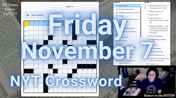 ARROW, PIN, FORE, FIGURE? [0:18/4:45]  ||  Friday 11/7/25 New York Times Crossword