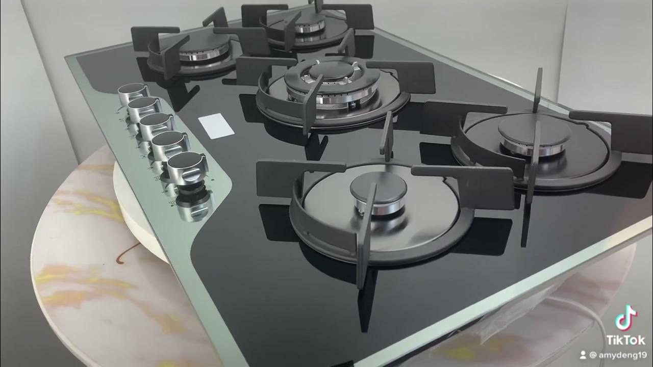 5 burners tempered glass gas stove with safety devices YouTube