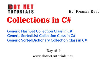 HashSet Collection Class in C# | SortedList Collection Class | Sorted Dictionary Collection Class