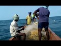 Traditional fishing in tamilnadu sea shore,India