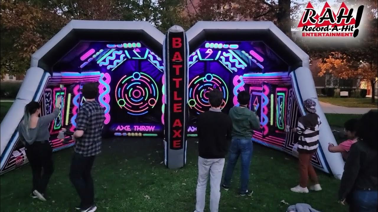 Want To Throw Axes In The Dark? Check Out Our Glow Axe Throwing Rental