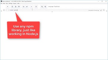 Data-Forge Notebook - automatic npm installation as you type!