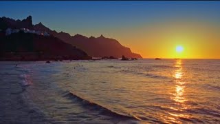Ocean Waves Sounds with Sunset,Relaxing Piano Music,Music for Stress Relief and Meditation P13