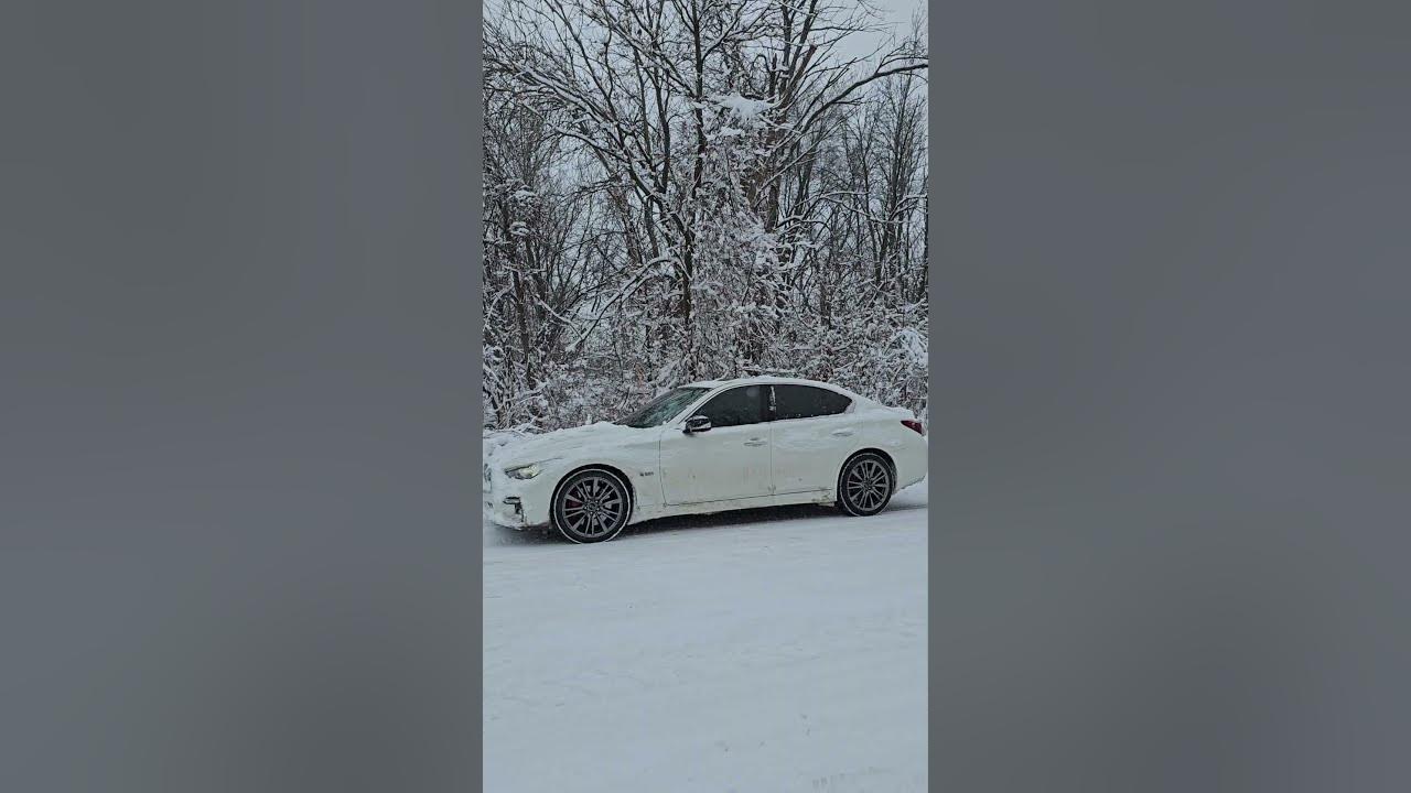 Infiniti Q50 Redsport In Snow Beautiful Snowy Park YouTube