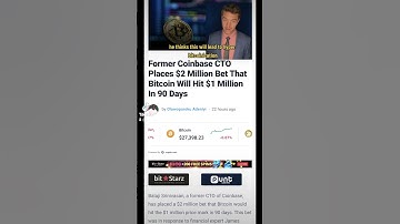 Former Coinbase CTO Just Bet $2 Million on Bitcoin Reaching $1 Million in 90 Days #bitcoin #crypto