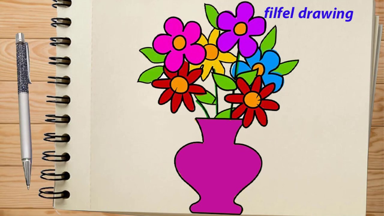 رسم جره  رسم مزهريه  رسم مزهرية  flower drawing  Drawing a 