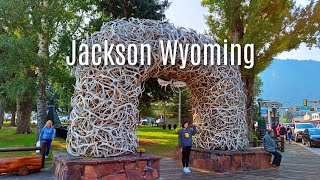 JACKSON, WYOMING - Virtual Walking Tour around Jackson Town Square, and the elk antler arches 🚶‍♂️