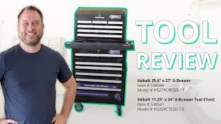 Review of the Kobalt Kobalt 35.6-in x 27-in 6-Drawer Ball-Bearing Steel Tool Cabinet (Black) Item # 538544 Model # HS27PCRC5D