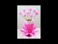How to make Flower Vase with Wool | plastic bottle flower vase