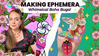 Make Whimsical Boho Bugs for Junk Journals 🐞✨ Easy Ephemera Anyone Can Make!