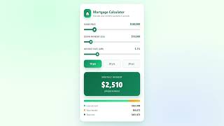Mortgage Calculator Widget — HTML + CSS + JS | Live Demo ($15)