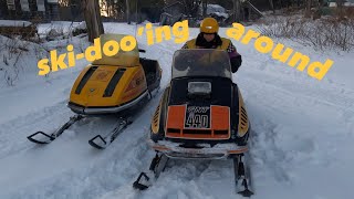 Vintage Snowmobile Riding - 1975 Ski-Doo T'NT 440