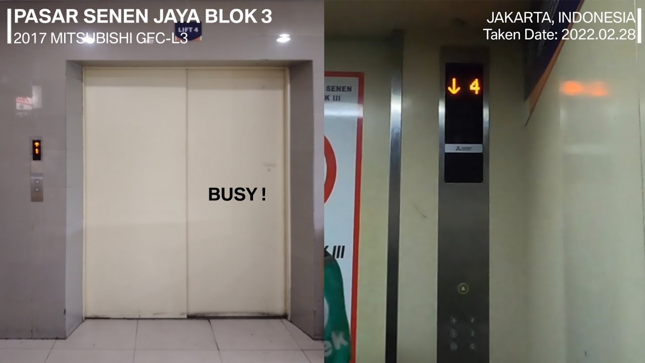 Mitsubishi Traction Elevator at Pasar Senen Jaya Blok 3, Jakarta (Lift 4)