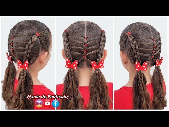 Penteado Fácil com Maria Chiquinha e divisões em Elásticos, Easy and Fast  Hairstyle for Girls, Penteado Fácil com Maria Chiquinha e divisões em  Elásticos