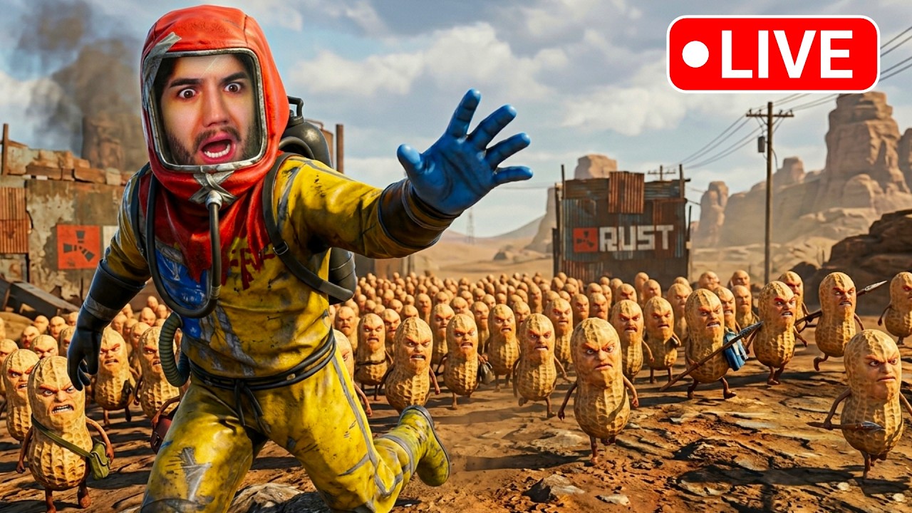 🔴 LIVE - Noob Player Plays Rust on Peanuts Server - YouTube