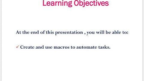 Creating Macros and Automating Tasks
