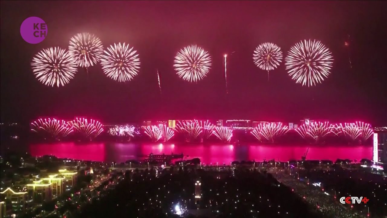 Chinese people mark Spring Festival with fireworks shows - YouTube