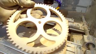 Wooden gear clock made with my DIY CNC machine