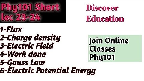 Phy101  Short Lec 23-24|phy101 final term preparation|