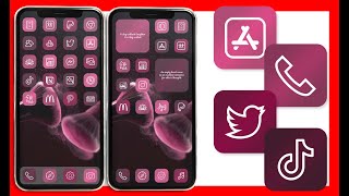 Light pink and black aesthetic app icons screenshot 1