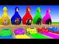 Long Slide Game with Cow Elephant Gorilla Hippopotamus Tiger 3d Animal Game Funny 3d Animals