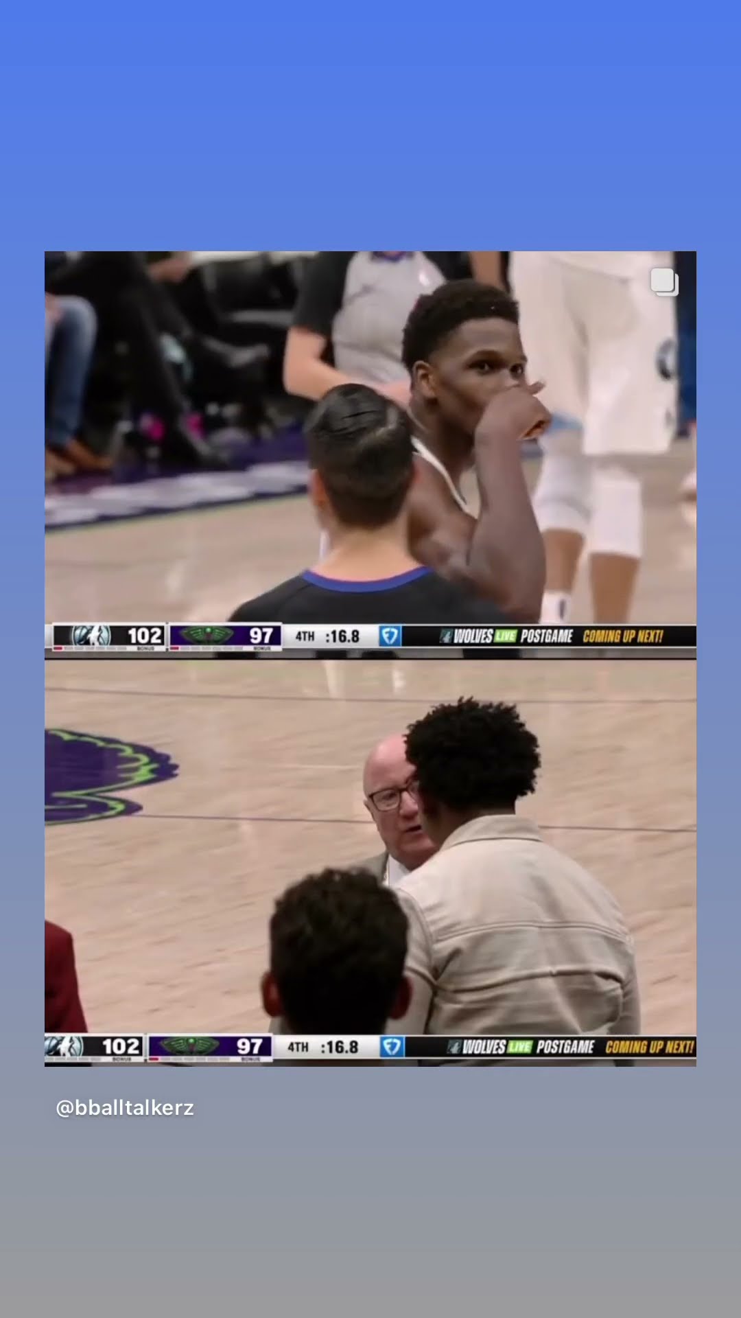Ref almost gave a tech #hoodnews #anthonyedwards #NBA #basketball #shortvideo #omg #how #wow #us #i