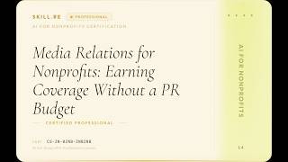 AI for Nonprofits: Media Relations for Nonprofits: Earning Coverage Without a PR Budget